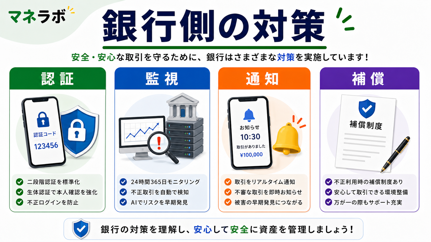 銀行側のセキュリティ対策の仕組み