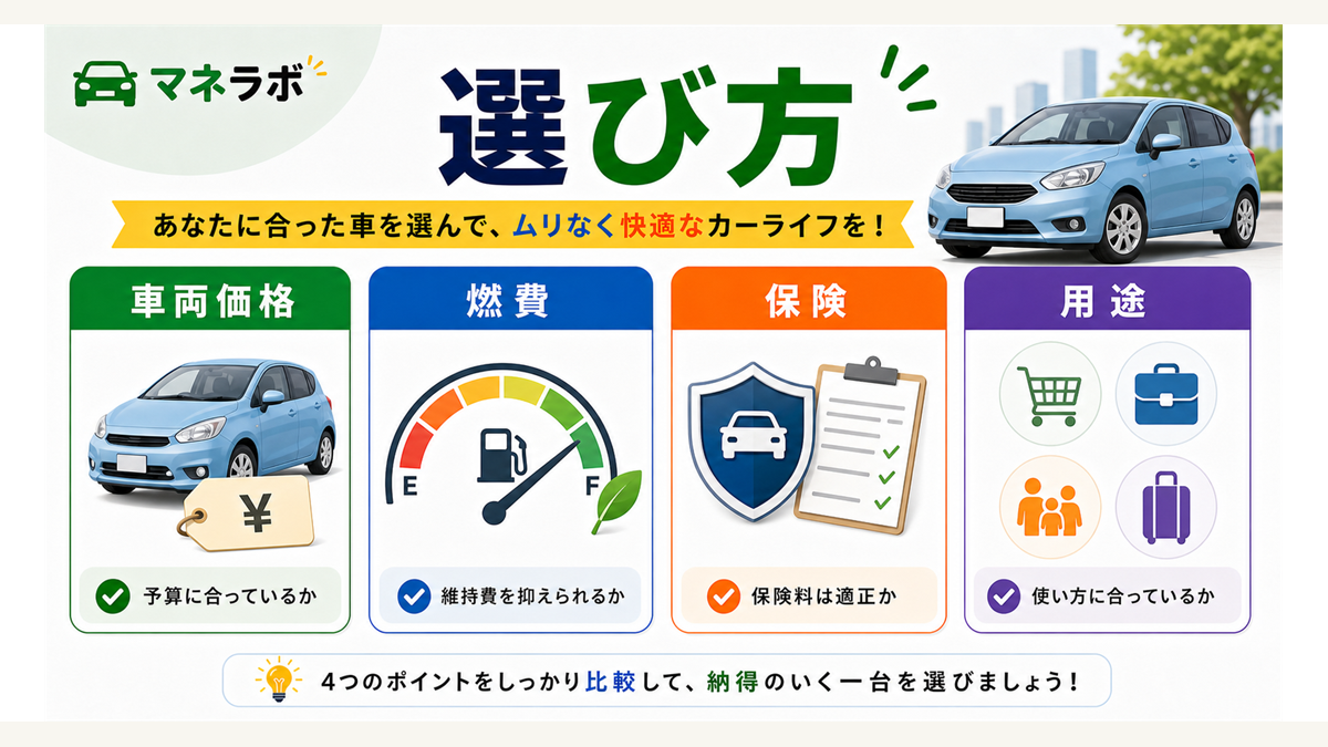 車種選びの3つの視点を示す図