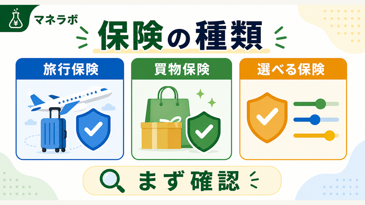 年会費無料カードの付帯保険は海外旅行保険・ショッピング保険・選べる保険の3種類