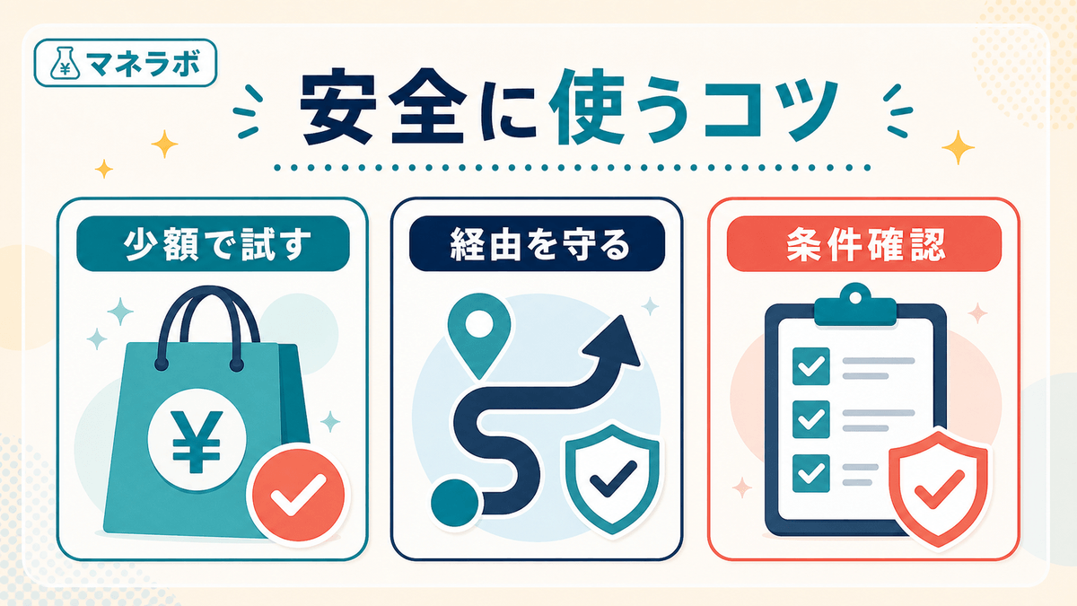 安全にハピタスを使うための3つのコツのチェックリスト
