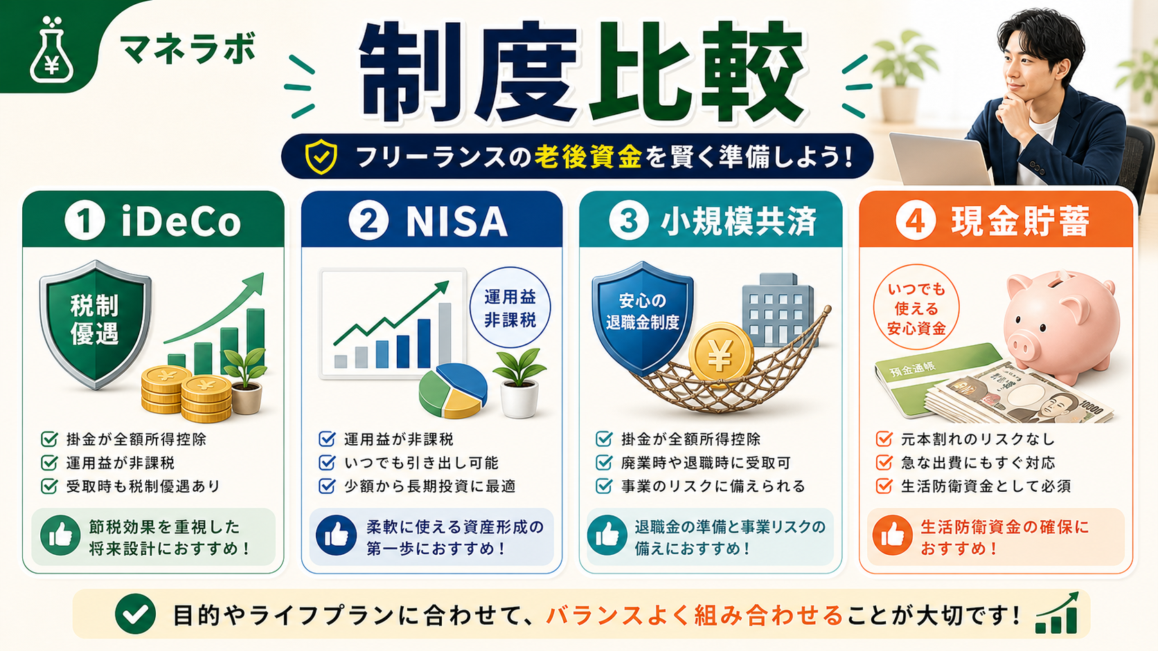 フリーランスの老後資金の必要額試算フロー
