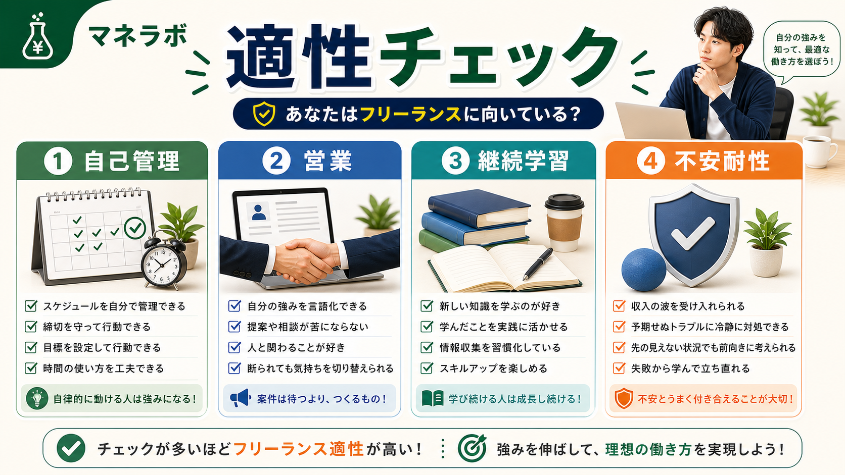フリーランスに向いてる人の7つの特徴