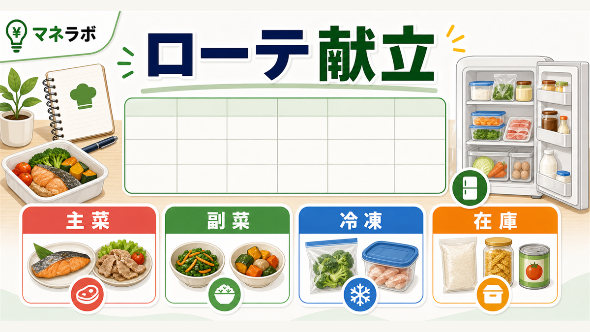 主菜ローテーションのテンプレート図解