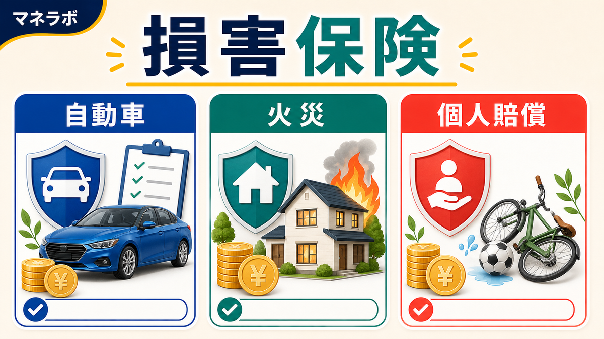 損害保険の代表的な種類