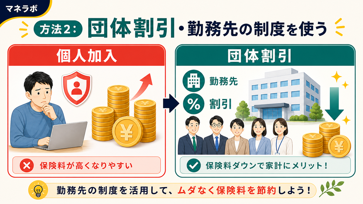 個人加入と団体保険の比較
