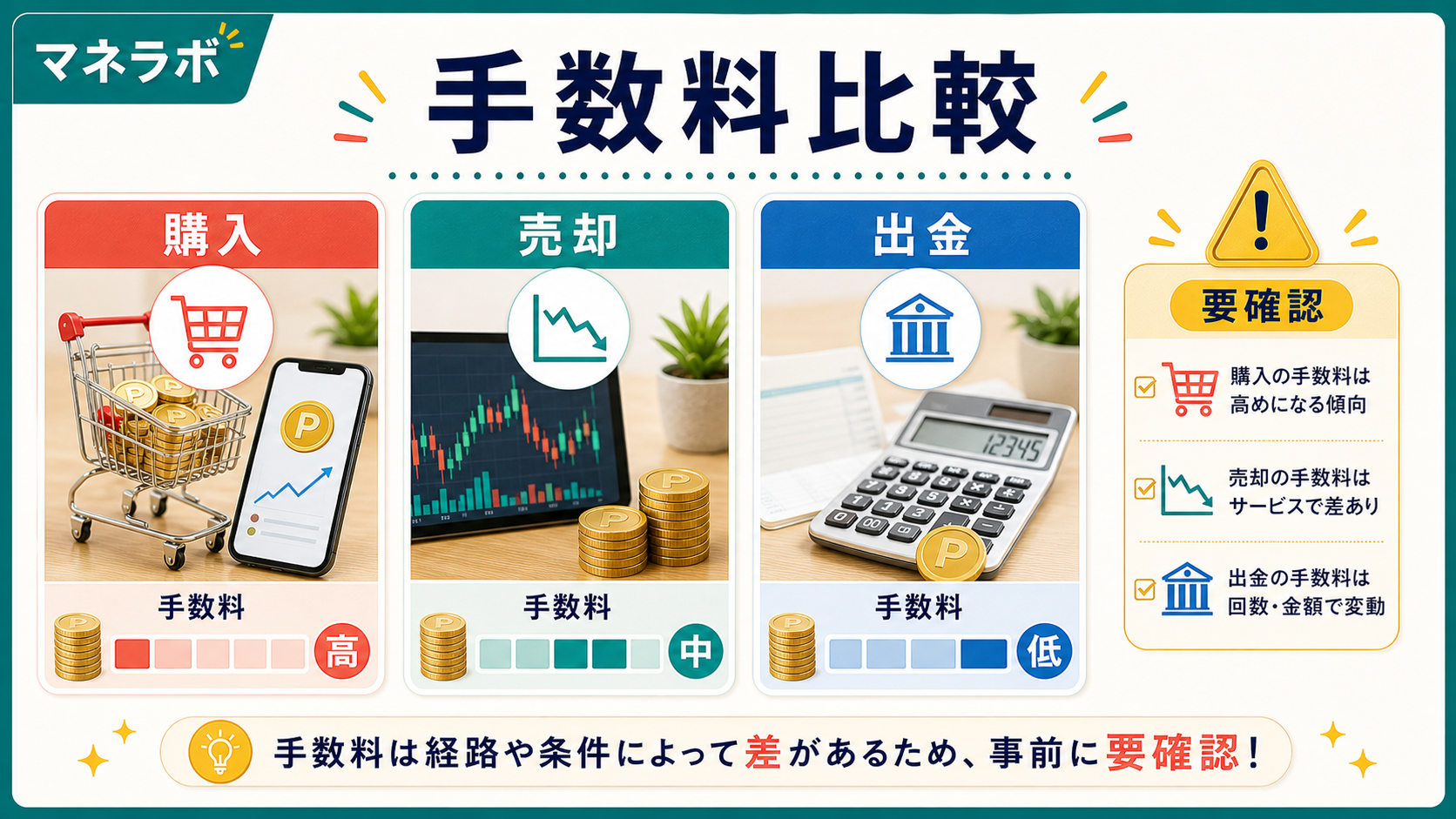 ポイント別の手数料・還元効率比較