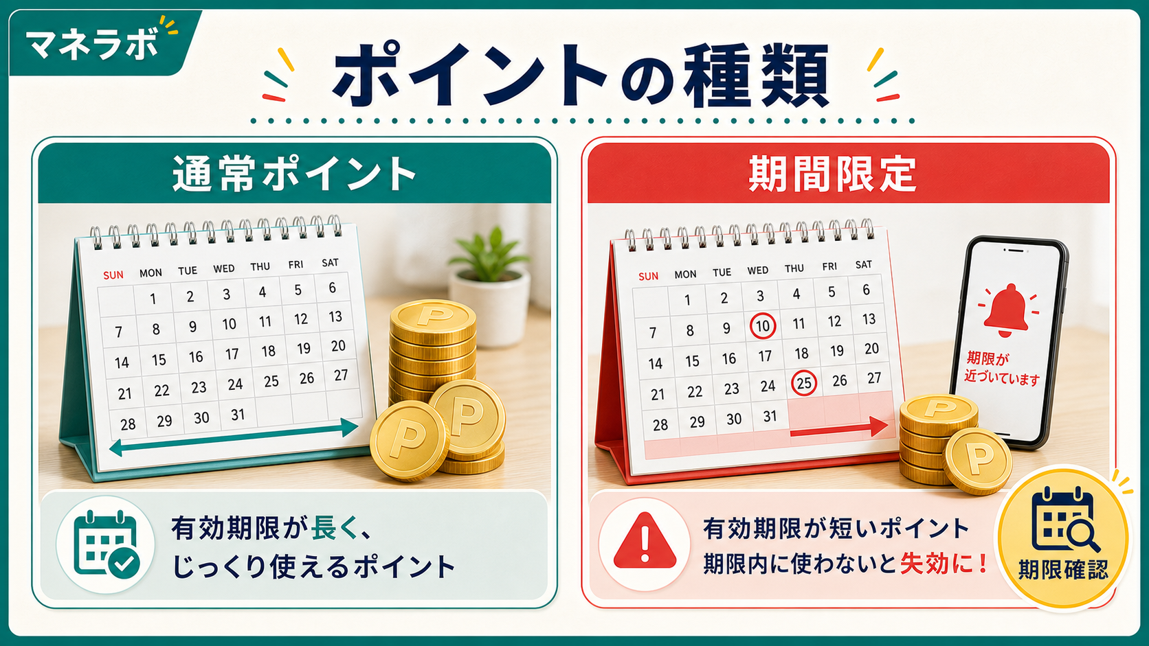 通常ポイントと期間限定ポイントの違い