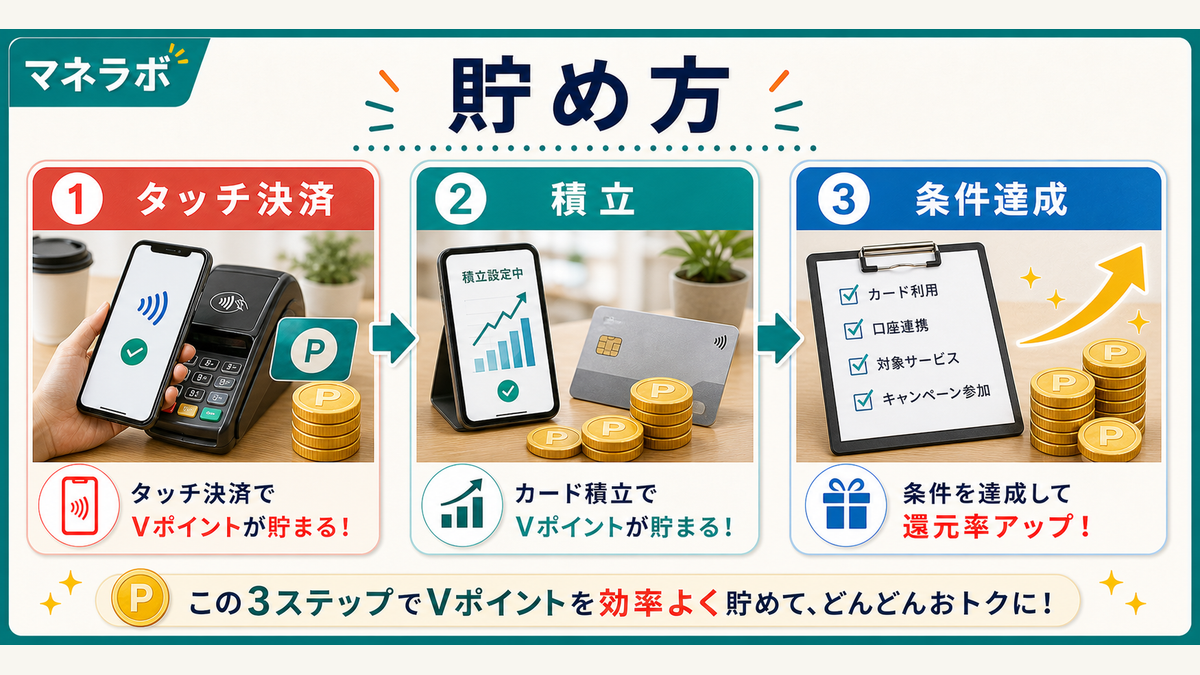 Vポイントを効率よく貯める3ステップ