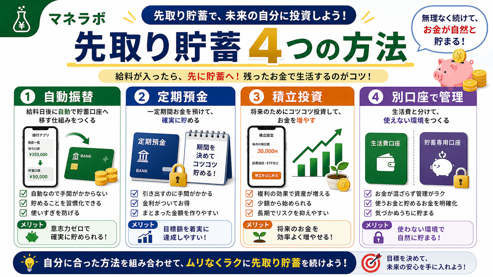 先取り貯金の4つの方法