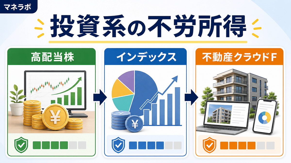 投資系の不労所得 — 高配当株・インデックス・不動産クラウドFの始め方