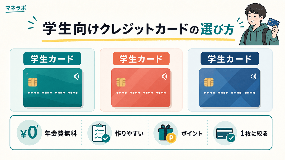 学生向けクレジットカード比較の図解