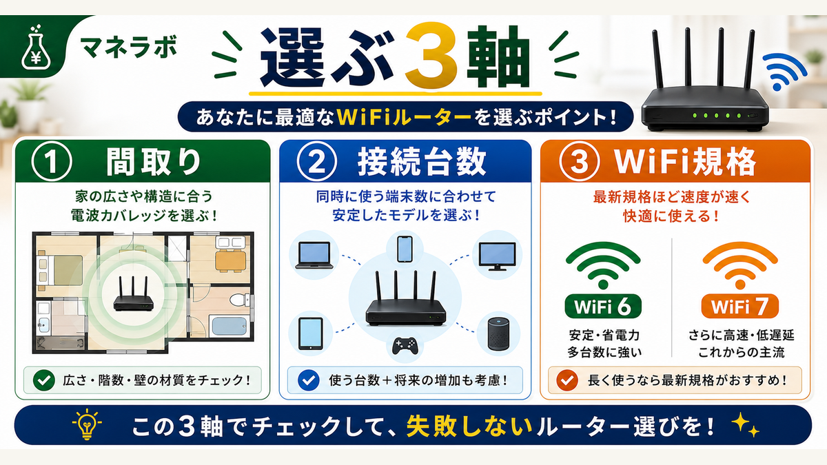 間取り・接続台数・WiFi規格の3軸で選ぶポイント