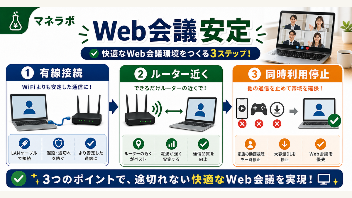 Web会議の安定化フロー
