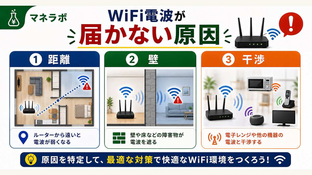 WiFi電波が届かない3つの原因