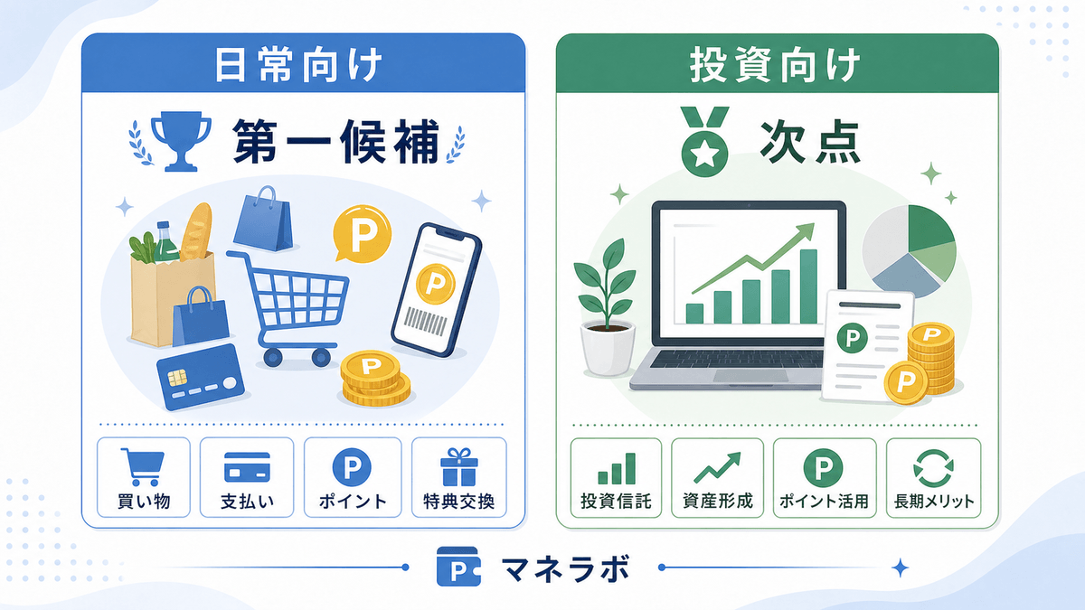 ポイント経済圏の選び方（楽天経済圏が第一推奨、SBI経済圏は投資特化で次点）